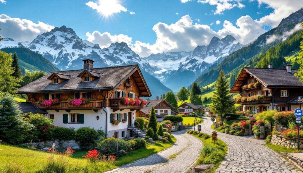 Niché dans les Alpes, ce village entre dans le cercle très fermé des plus beaux villages de Suisse et on comprend pourquoi